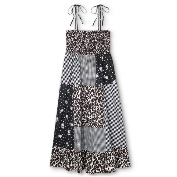 Sandy Liang Patchwork Patchwork Tie Shoulder Dress - Picture 4 of 5